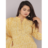 HIGHLIGHT FASHION EXPORT Cotton Printed Kurti With Pants Womens Stitched Salwar Suit - Yellow ( Pack of 1 ) - None