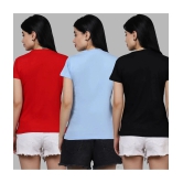 Fabflee - Multi Color Cotton Regular Fit Womens T-Shirt ( Pack of 3 ) - None