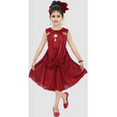 9stiches Satin Frock For Girls ( Pack of 1 , Maroon ) - None