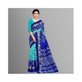 Anand Sarees - Blue Silk Blend Saree With Blouse Piece (Pack of 1)