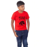 Boys Cotton Off Road Adventure Half Sleeve TShirt (Red) PID41493