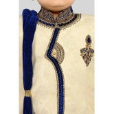 J D Creation Beige Jacquard Boys Indo Western Sherwani & Churidar Set ( Pack of 1 ) - None