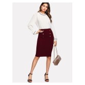 Addyvero Cotton Lycra Pencil Skirt - Maroon Single - 30