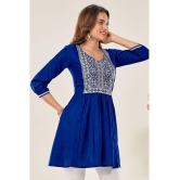 Glomee - Blue Viscose Women''s Tunic ( Pack of 1 ) - None