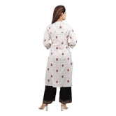 Women's Rayon Hand Work Casual Wear/Ethnic wear/Kurti Palazzo Set Calf Length Kurti Plazo Set for Women (White)