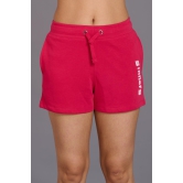 Sinner Printed Red Cotton Shorts for Women