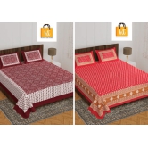 Bedsheet  Adda -100% Pure Cotton Jaipuri Printed Double Bedsheet-