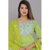 HIGHLIGHT FASHION EXPORT - Green Straight Cotton Womens Stitched Salwar Suit ( Pack of 1 ) - None