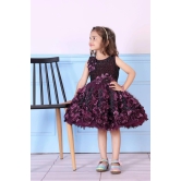 Cutedoll Wine Color Net Flower Girl's Party Dress-2-3 Year