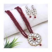 Padmavati Bangles Maroon Pendant set ( Pack of 1 ) - Maroon