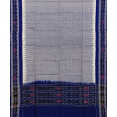 Gray Blue Sambalpuri Handwoven Single Ikat Cotton Dupatta