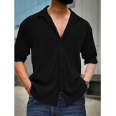 clafoutis Lycra Relaxed Fit Self Design 3/4th Sleeves Mens Polo T Shirt - Black ( Pack of 1 ) - None