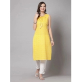 KIPEK Rayon Printed Straight Womens Kurti - Yellow ( Pack of 1 ) - None