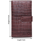 samtroh Croco Desing Leather Brown Passport Holder - Brown