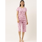 Women T-shirt & Capri Nightsuit-S / Pure Cotton