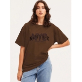 clafoutis Brown Cotton Loose Fit Womens T-Shirt ( Pack of 1 ) - None