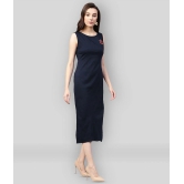 Zima Leto - Navy Cotton Womens Bodycon Dress ( Pack of 1 ) - XL