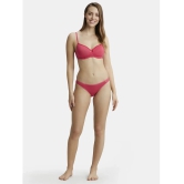 Jockey 1723 Wirefree Padded Super Combed Cotton Elastane Lace Styling T-Shirt Bra - Ruby - None