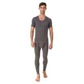 Hap Kings - Grey Cotton Blend Mens Thermal Sets ( Pack of 1 ) - None