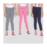 Ariel - Pink Cotton Girls Leggings ( Pack of 3 ) - None