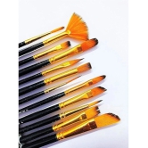 ECLET Art Artist Quality Synthetic Assorted Brush Set of 12 pc