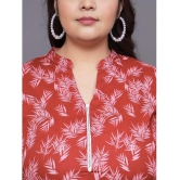 Tissu Cotton Printed Straight Womens Kurti - Maroon ( Pack of 1 ) - None