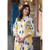 Juniper Rayon Printed Front Slit Womens Kurti - Yellow ( Pack of 1 ) - None