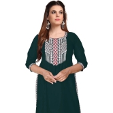 Kapadia - Green Rayon Womens Straight Kurti ( Pack of 1 ) - None