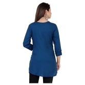 HIGHLIGHT FASHION EXPORT - Blue Rayon Womens Straight Kurti ( Pack of 1 ) - XXL