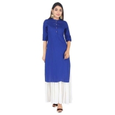 SIPET Blue Rayon Straight Kurti - XL