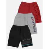 Trendy Typographic With Branding Printed Shorts for Boys - Pack of 3