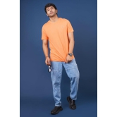 Men's Orange Embroidery Polo T-Shirt