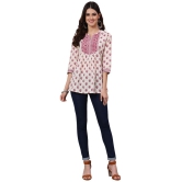 Antaran Cotton Printed Straight Women's Kurti - Off White ( Pack of 1 ) - None