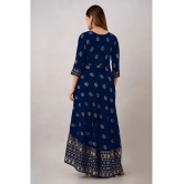 Kapadia - Navy Blue Rayon Womens Anarkali Kurti ( Pack of 1 ) - None