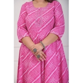 Swasti Cotton Blend Printed Anarkali Womens Kurti - Pink ( Pack of 1 ) - None