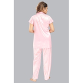 FOMTI - Light Pink Satin Women's Nightwear Nightsuit Sets ( Pack of 1 ) - None