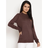 Women Wanderer Burgundy Solid Sweatshirt-L