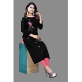 haya fashion - Black Rayon Women's Straight Kurti ( Pack of 1 ) - None