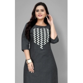 RIAANA - Black Cotton Womens Straight Kurti ( Pack of 1 ) - None