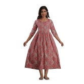 KASHVI Creation Women's Cotton Floral Printed Anarkali Maternity Feeding Kurti-Pink