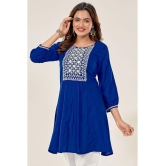 Glomee - Blue Viscose Women's Tunic ( Pack of 1 ) - None