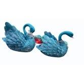 Unique International Swan Figurine Floating Resin Simulation Swan Swan Garden Decor for Garden Blue