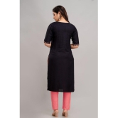 Kapadia - Black Rayon Womens Straight Kurti ( Pack of 1 ) - None