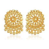 VIVASTRI Golden Stud Earrings ( Pack of 1 ) - Golden