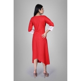 Kapadia - Red Rayon Women''s Asymmetrical Kurti ( Pack of 1 ) - None