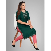 Kapadia - Green Rayon Womens Straight Kurti ( Pack of 1 ) - None