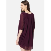 ALL WAYS YOU - Purple Georgette Womens Asymmetric Dress ( Pack of 1 ) - None