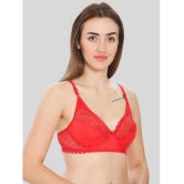 ILRASO Pack of 1 Lace Non Padded Womens T-Shirt Bra ( Red ) - None