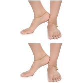 AanyaCentric - Gold Anklets ( Pack of 2 ) - Gold