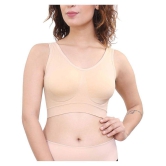 ComfyStyle Cotton Lycra Air Bra - Beige - Free Size